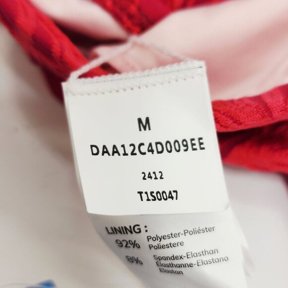 Cupshe Womens Red Floral High-Waist Bikini Set Scalloped Cross-Strap Size M - Picture 2 of 6